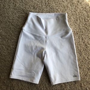 Alo Yoga White Biker Shorts